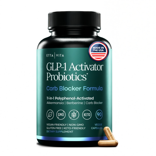 GLP-1 Activator Probiotic Carb Blocker Supplement for Weight Loss, Gut Health, Energy & Metabolic Support - Akkermansia, Berberine, Gymnema, Resveratrol, EGCG &Hops - Appetite Control for Women & Men